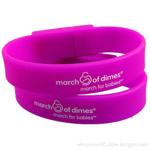 Wristband/Bracelet USB Flash Drive, Made of Silicon, Good for Promotions, Customized Logos Welcomed
